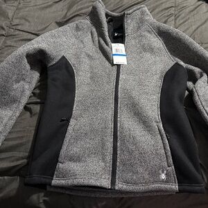 Spyder Charcoal Heather and Black Women's Zip Jacket